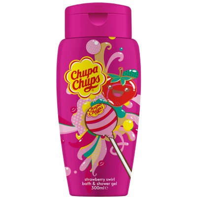 Chupa Chups Sprchový gel a pěna do koupele Strawberry Swirl 300 ml – Zboží Mobilmania
