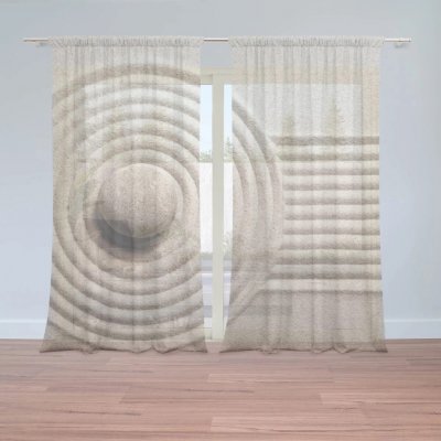 Sablio Záclony Otisk v písku: 2ks 150x250cm – Hledejceny.cz