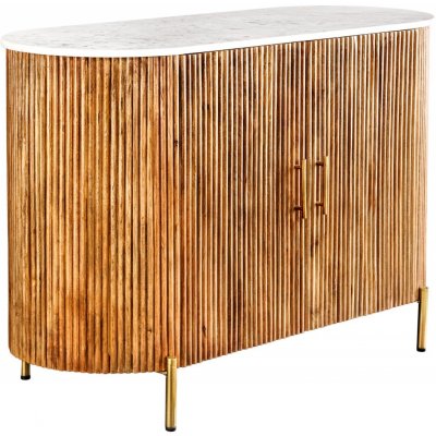 Interior De Tres Chic 105 cm masiv mango bílá / přírodní mramor KMD45755 – Zbozi.Blesk.cz