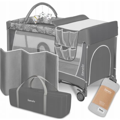 Lionelo Cestovní postýlka Flower Grey Stone – Zboží Dáma