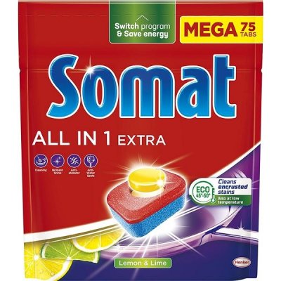 Somat All in 1 Extra Lemon & Lime tablety myčky na nádobí 75 ks 1245 g – HobbyKompas.cz