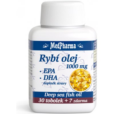 MedPharma Rybí olej 1000 mg + EPA + DHA 37 kapslí – Hledejceny.cz