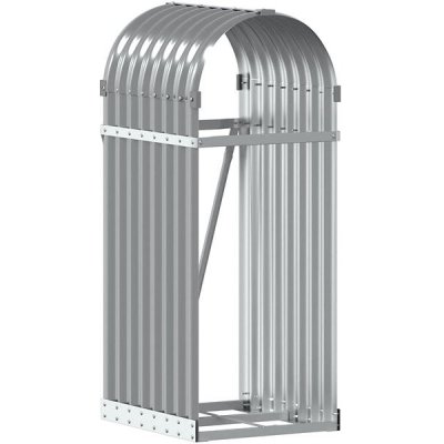 Shumee Dřevník, pozinkovaná ocel, světle šedý 40 x 45 x 100 cm – HobbyKompas.cz