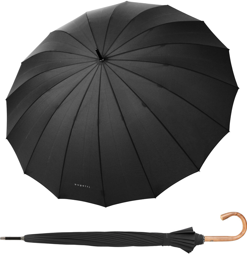 Bugatti Doorman černý luxusní pánský holový deštník s dřevěnou rukojetí  černý od 1 432 Kč - Heureka.cz