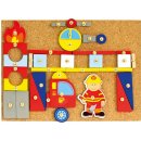 Dřevěná hračka Bino hra s kladívkem hasiči