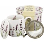 DUO Porcelánový hrnek na sypaný čaj se sítkem a pokličkou LAVENDER CLASSIC bílý 430 ml – Sleviste.cz