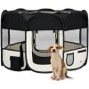 Autovýbava zahrada-XL Skládací ohrádka pro psy s taškou černá 110 x 110 x 58 cm