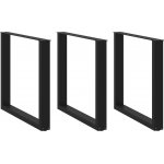 Omaxi 311474 Nohy k jídelnímu stolu ve tvaru U 3 ks černé 90 x 72-73 cm ocel – Sleviste.cz