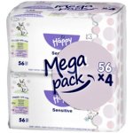 Bella Happy Vlhčené ubrousky Sensitive 4 x 56 ks – Zboží Dáma
