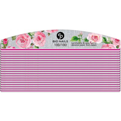 BIO nails Pilník profi 100/100 zebra půlměsíc rose 20 ks – Zboží Dáma
