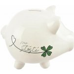 Pokladnička ker. Pro štěstí bílá 20x14x16,5 cm – Sleviste.cz
