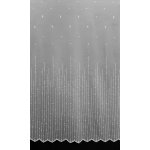 Mantis tylová záclona 654/601 vyšívaný vzor prší, s bordurou, bílá, výška 160cm ( v metráži) – Zboží Mobilmania
