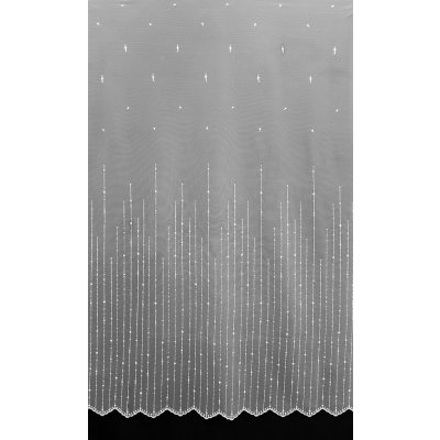 Mantis tylová záclona 654/601 vyšívaný vzor prší, s bordurou, bílá, výška 120cm ( v metráži) – Zboží Mobilmania