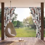 Hotový závěs GARDEN 21 bílý / oranžový - na průchodkách – Hledejceny.cz