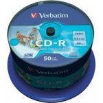 Verbatim CD-R 700MB 52x, printable, 50ks (43309) – Zboží Živě
