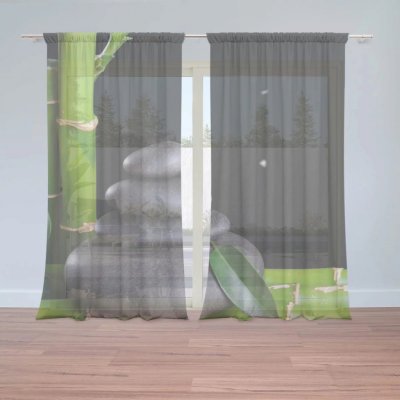 Záclony Bambus a kameny: 2 ks - 150x250 cm - Sablio – Hledejceny.cz