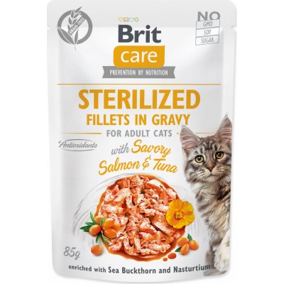 Brit Care Cat Fillets in Gravy Steril. Salmon&Tuna 85 g – Hledejceny.cz