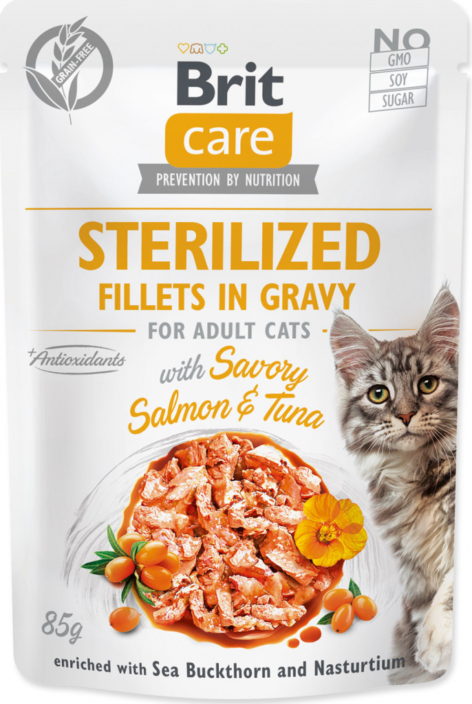 Brit Care Cat Fillets in Gravy Steril. Salmon&Tuna 85 g