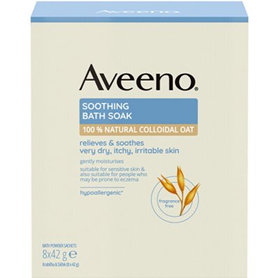 Aveeno Soothing Bath Soak 8 x 42 g Zklidňující ovesná koupel 42 g – Zbozi.Blesk.cz
