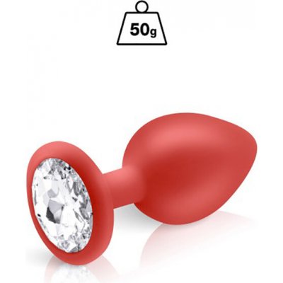 Skrytý ráj Silikonový anální šperk Červená – Zboží Dáma