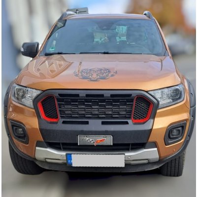 Maska Ford Ranger pro model T8 Wildtrak (2019 – 2022) - s červenými rámečky – Sleviste.cz