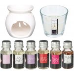 DekorStyle Bílá aroma lampa + svíčka + 6 ks vonných olejů – Hledejceny.cz