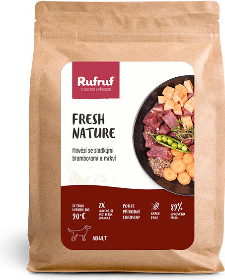 RUFRUF Fresh Nature Adult hovězí se sladkými bramborami a mrkví 2 kg