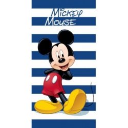 4sleep Dětská osuška Mickey Mouse modré pruhy 70 x 140 cm