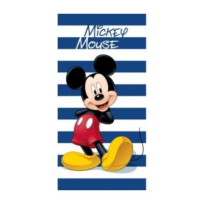 4sleep Dětská osuška Mickey Mouse modré pruhy 70 x 140 cm – Zbozi.Blesk.cz