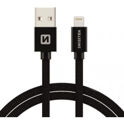 Swissten kabel Textile USB/LIGH 3,0m, černá – Zboží Mobilmania