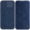 Pouzdro a kryt na mobilní telefon Apple Pouzdro Nillkin Qin Book iPhone 14 modré