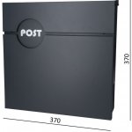 Poštovní schránka, max. formát dopisu A4, RAL 7016 – Sleviste.cz