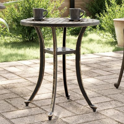 OMAXI 475601 Zahradní stůl bronzový Ø 48 x 53 cm litý hliník – Hledejceny.cz