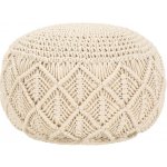 Petromila Ručně vyrobený sedací puf macramé 45 x 30 cm bavlna – Zboží Dáma