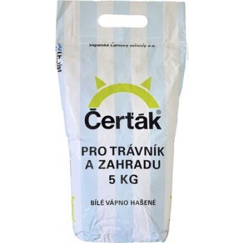 Vápno Čerťák hašené bílé pro trávník a zahradu 5 kg