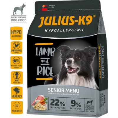 Julius K9 SENIOR/LIGHT Hypoallergenic JAHŇA A RÝŽE 3 kg – Zboží Mobilmania