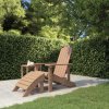 Zahradní židle a křeslo zahrada-XL Zahradní křeslo Adirondack s podnožkou HDPE hnědé