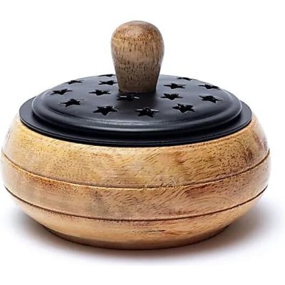 Kadidelnice z mangového dřeva s železným vnitřkem – Zboží Dáma