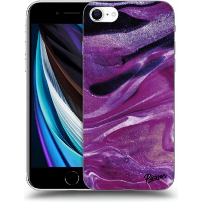 Pouzdro Picasee silikonové Apple iPhone SE 2022 - Purple glitter čiré – Zboží Mobilmania