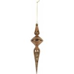 Clayre & Eef Zlato-bronzová skleněná vánoční ozdoba špička – Ø 8*32 cm – Hledejceny.cz