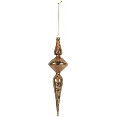 Clayre & Eef Zlato-bronzová skleněná vánoční ozdoba špička – Ø 8*32 cm – Hledejceny.cz