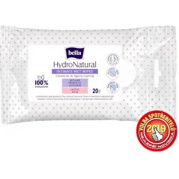 Bella HydroNatural intimní hygienické vlhčené ubrousky 20 ks