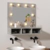 Koupelnový nábytek Nábytek XL Zrcadlová skříňka s LED betonově šedá 60 x 31,5 x 62 cm