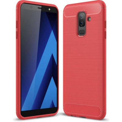 Pouzdro JustKing plastové s broušenou texturou Samsung Galaxy A6 Plus 2018 - červené – Zboží Mobilmania