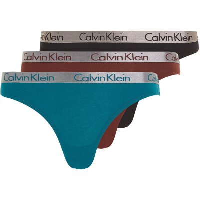 Calvin Klein 3 PACK dámská tanga QD3560E-IIL – Hledejceny.cz