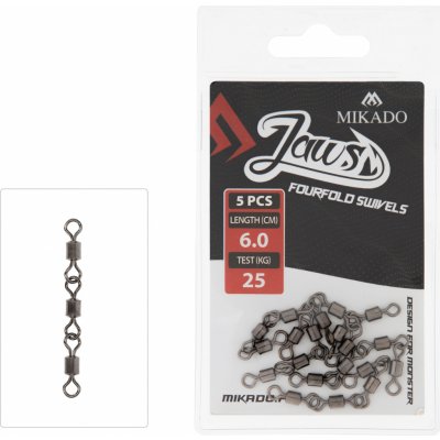 Mikado Čtyřobratlík Jaws Fourfold Swivels 25 kg 6 cm – Zboží Dáma