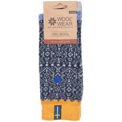 Woolwear of Scandinavia Vlněné ponožky Blue/Orange modrá – Sleviste.cz