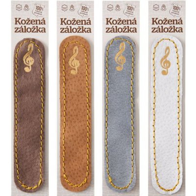 KOŽENÁ ZÁLOŽKA HOUSLOVÝ KLÍČ - – Hledejceny.cz