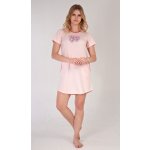Vienetta Dámské domácí šaty s krátkým rukávem Super girl světle lososová – Zboží Dáma