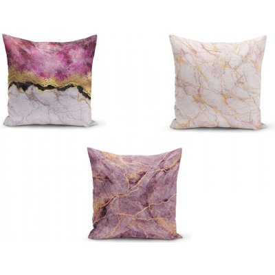 Minimalist Cushion Covers růžová/zlatá 45 x 45 cm – Hledejceny.cz